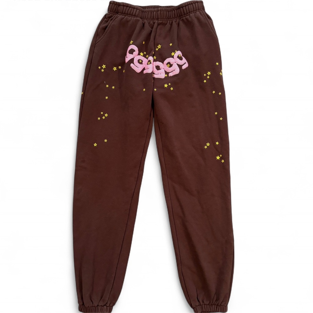 GRAIL Sp5der x Young Thug Sp5der Worldwide Angel Numbers Joggers XL Brown